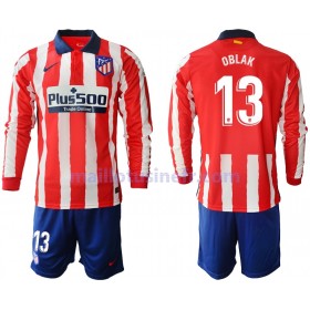 Maillot de Foot Atlético Madrid Jan Oblak 13 Domicile 2020-21 Manches Longues - Enfant